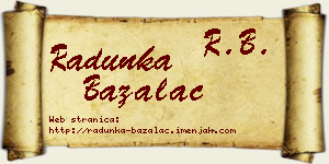 Radunka Bažalac vizit kartica